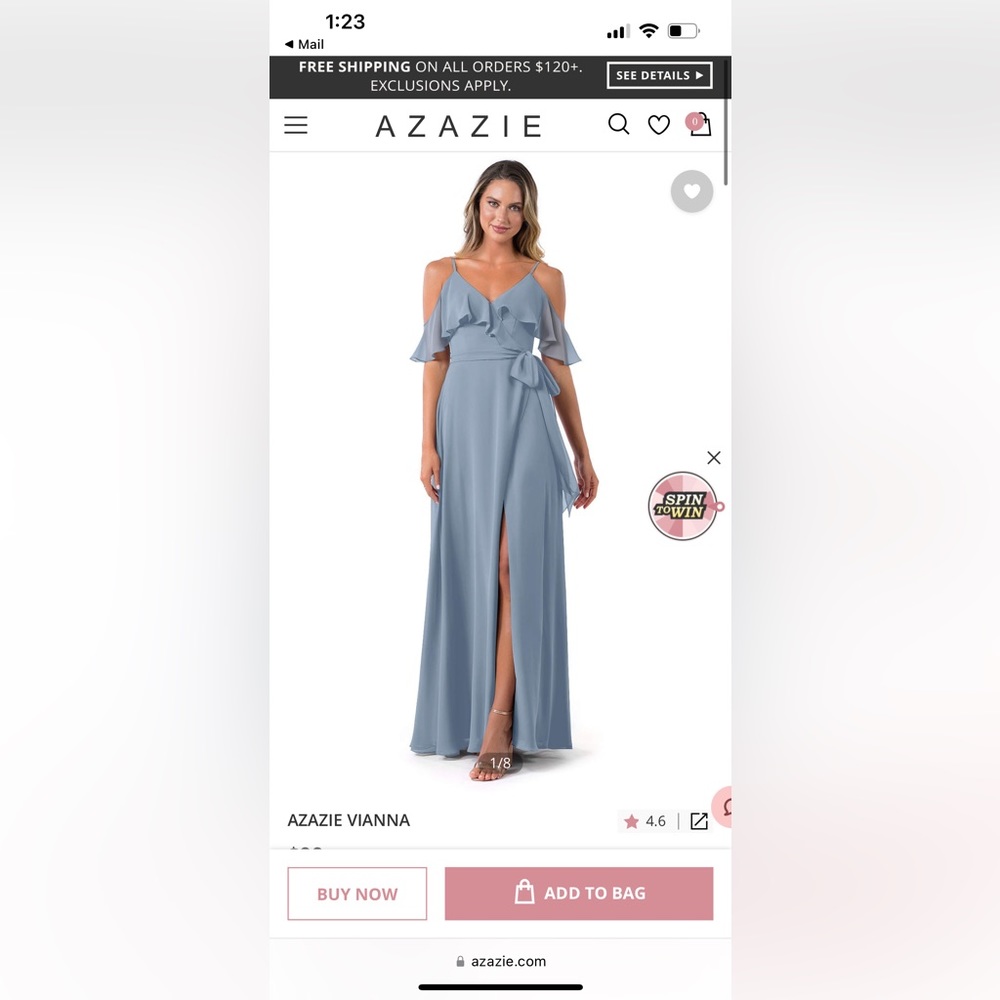 Bridesmaids dress worn one time, dry cleaned